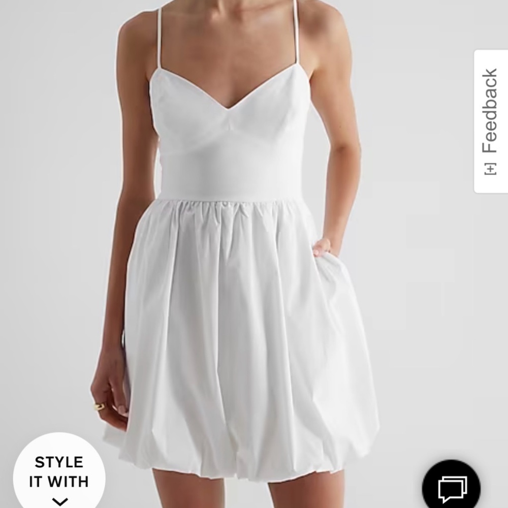 Express white bubble dress